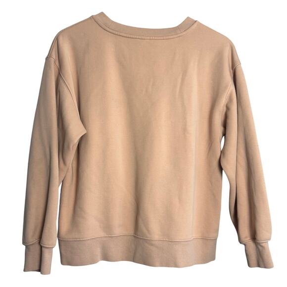 Fabletics XS Beige Crewneck Sweatshirt | Minimalist Cozy Pullover - Picture 2 of 3